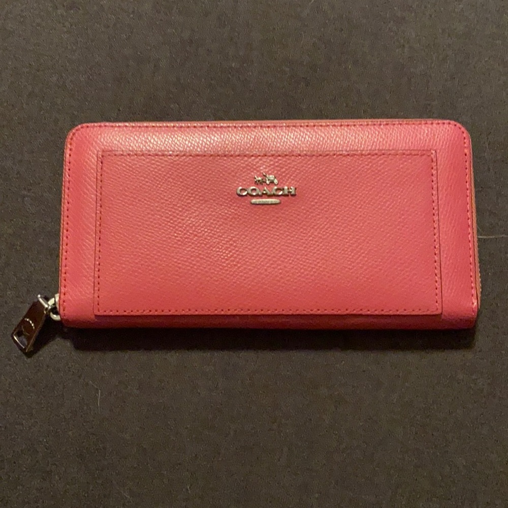 Coach Leather Accordion Zip Wallet